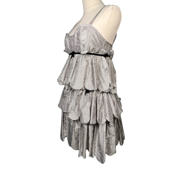 Marc By Marc Jacobs Womens Silk Striped Print Tiered Dress (2) - Picture 6 of 11